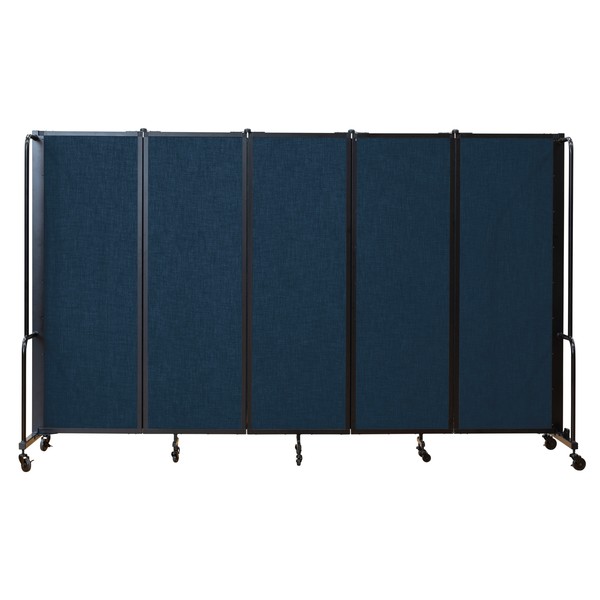 National Public Seating NPS Room Divider, 6' Height, 5 Sections, Blue RDB6-5PT04